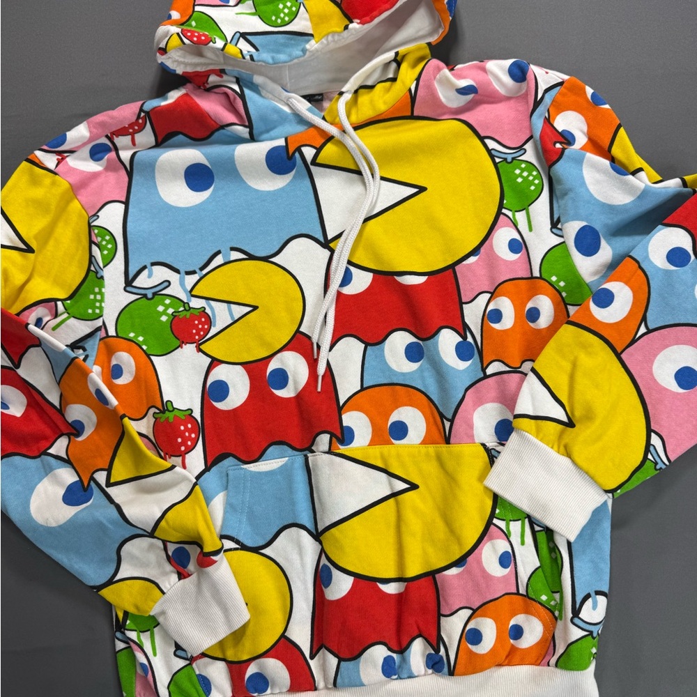 PAC-MAN‎ White Colorful Hoodie Size M